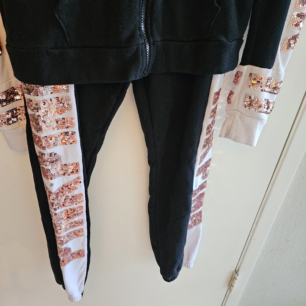 Victoria Secret Pink sequined sweat suit. Sweatshirt is small pants xs. - Picture 5 of 16